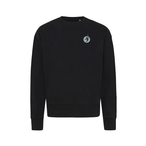  Iqoniq Kruger unisex opušteni pulover od recikliranog pamuka, 340 g/m² - iqoniq Crna