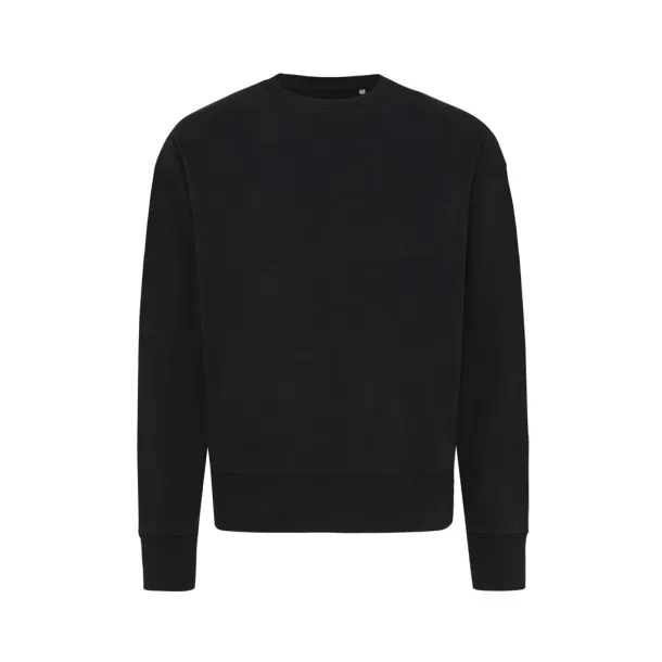  Iqoniq Kruger unisex opušteni pulover od recikliranog pamuka, 340 g/m² - iqoniq Crna