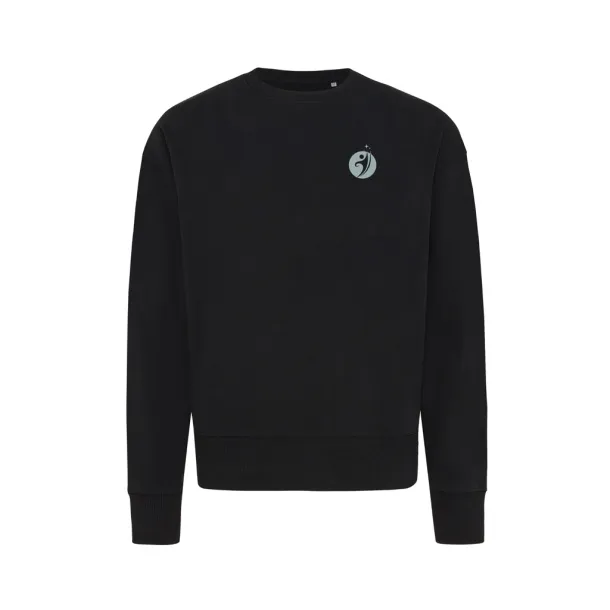  Iqoniq Kruger unisex opušteni pulover od recikliranog pamuka, 340 g/m² - iqoniq Crna
