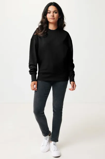  Iqoniq Kruger unisex opušteni pulover od recikliranog pamuka, 340 g/m² - iqoniq Crna