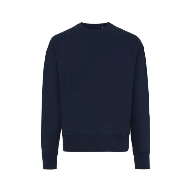  Iqoniq Kruger unisex opušteni pulover od recikliranog pamuka, 340 g/m² - iqoniq navy