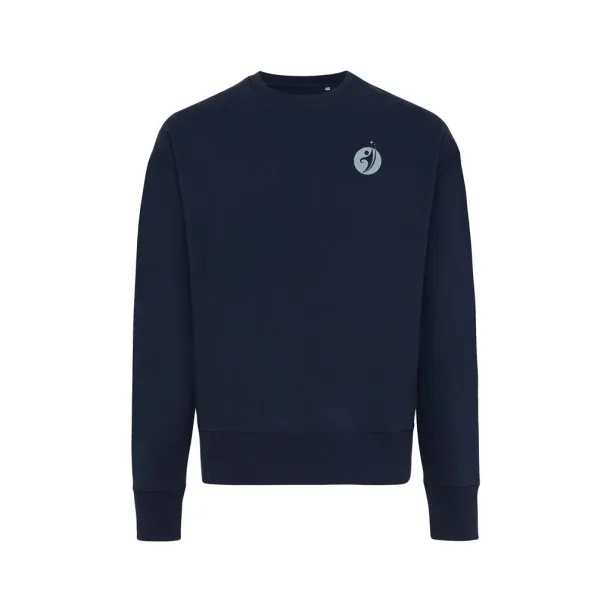  Iqoniq Kruger unisex opušteni pulover od recikliranog pamuka, 340 g/m² - iqoniq navy