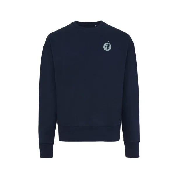  Iqoniq Kruger unisex opušteni pulover od recikliranog pamuka, 340 g/m² - iqoniq navy