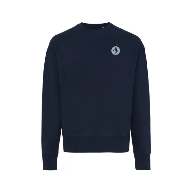  Iqoniq Kruger unisex opušteni pulover od recikliranog pamuka, 340 g/m² - iqoniq navy