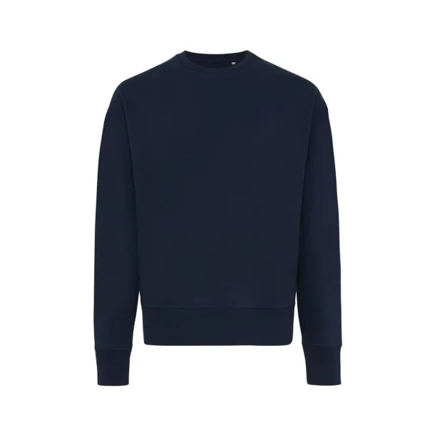  Iqoniq Kruger unisex opušteni pulover od recikliranog pamuka, 340 g/m² - iqoniq navy