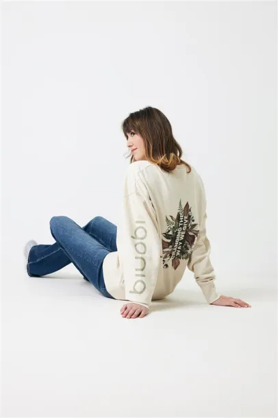  Iqoniq Kruger unisex opušteni pulover od recikliranog pamuka, 340 g/m² - iqoniq Prirodna 