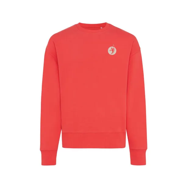  Iqoniq Kruger unisex opušteni pulover od recikliranog pamuka, 340 g/m² - iqoniq luscious red