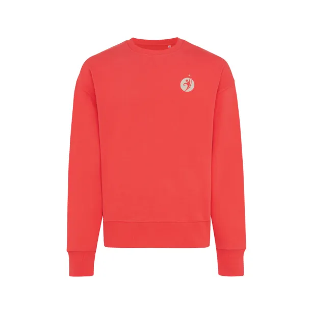  Iqoniq Kruger unisex opušteni pulover od recikliranog pamuka, 340 g/m² - iqoniq luscious red