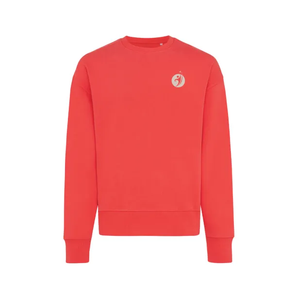  Iqoniq Kruger unisex opušteni pulover od recikliranog pamuka, 340 g/m² - iqoniq luscious red
