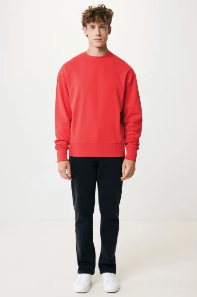  Iqoniq Kruger unisex opušteni pulover od recikliranog pamuka, 340 g/m² - iqoniq luscious red