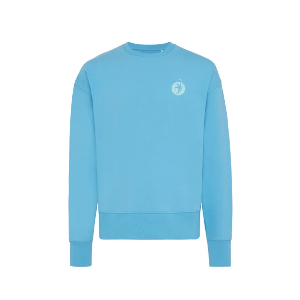  Iqoniq Kruger unisex opušteni pulover od recikliranog pamuka, 340 g/m² - iqoniq tranquil blue