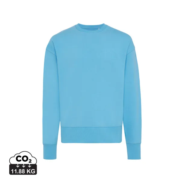  Iqoniq Kruger unisex opušteni pulover od recikliranog pamuka, 340 g/m² - iqoniq tranquil blue