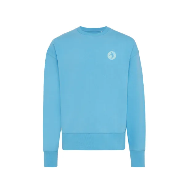  Iqoniq Kruger unisex opušteni pulover od recikliranog pamuka, 340 g/m² - iqoniq tranquil blue