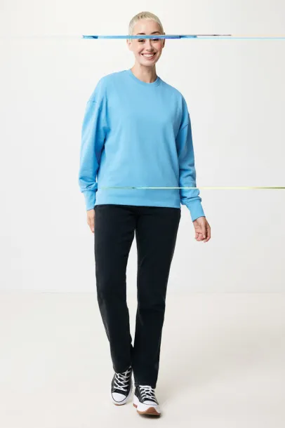  Iqoniq Kruger unisex opušteni pulover od recikliranog pamuka, 340 g/m² - iqoniq tranquil blue