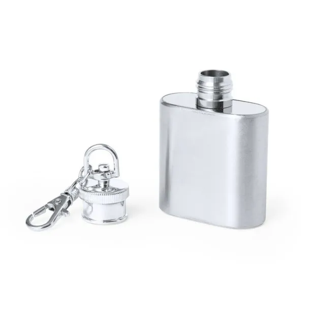  Keyring, hip flask 30 ml silver