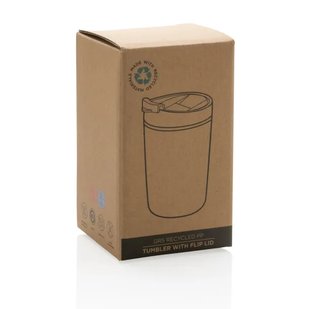  GRS Recycled PP tumbler with flip lid - XD Collection Anthracite 