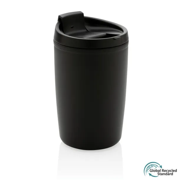  GRS čaša od recikliranog PP-a s poklopcem na preklop, 300 ml - XD Collection Crna