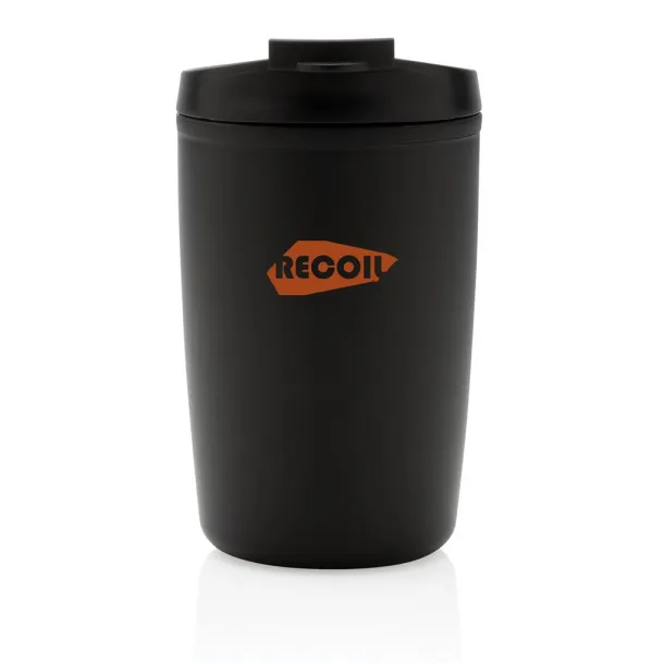  GRS čaša od recikliranog PP-a s poklopcem na preklop, 300 ml - XD Collection Crna