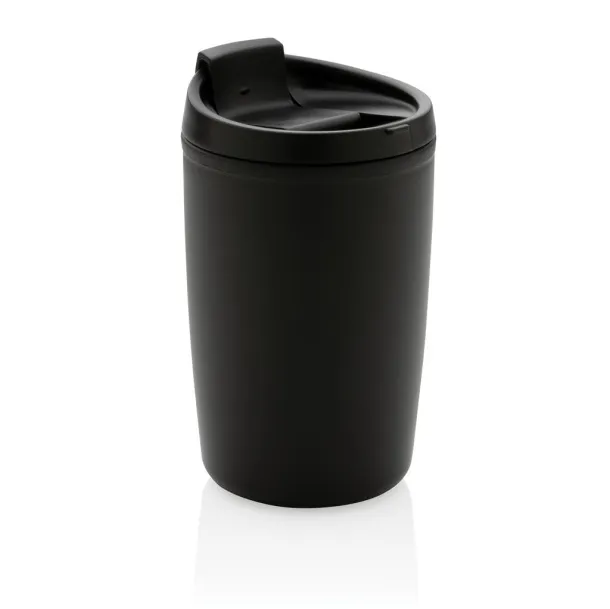  GRS čaša od recikliranog PP-a s poklopcem na preklop, 300 ml - XD Collection Crna