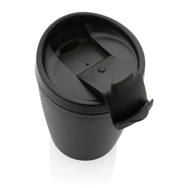  GRS čaša od recikliranog PP-a s poklopcem na preklop, 300 ml - XD Collection Crna