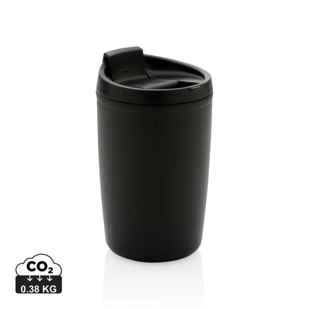  GRS čaša od recikliranog PP-a s poklopcem na preklop, 300 ml - XD Collection Crna