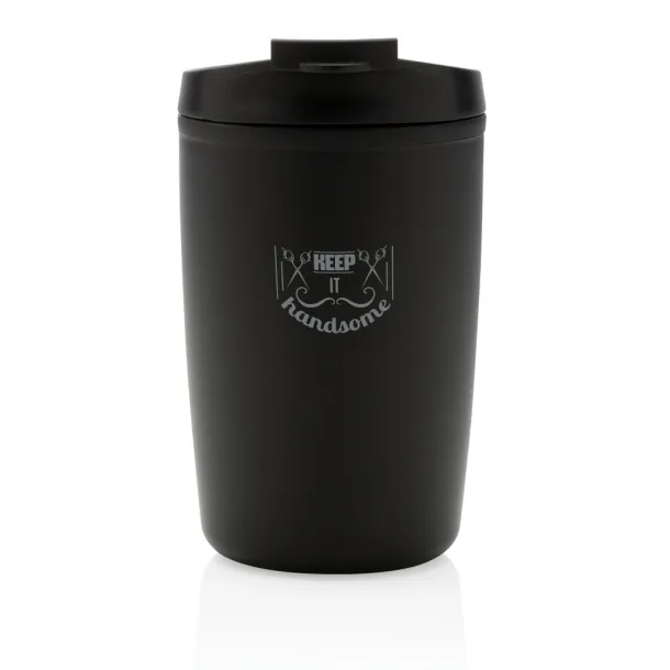  GRS čaša od recikliranog PP-a s poklopcem na preklop, 300 ml - XD Collection Crna