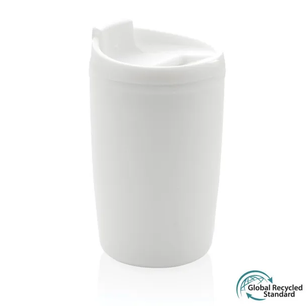  GRS čaša od recikliranog PP-a s poklopcem na preklop, 300 ml - XD Collection Bijela