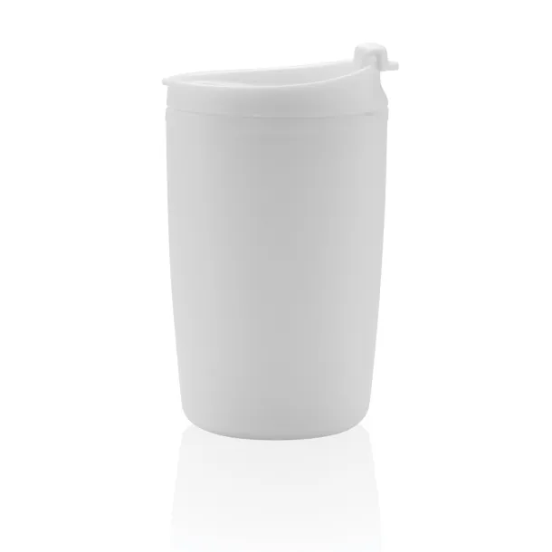  GRS čaša od recikliranog PP-a s poklopcem na preklop, 300 ml - XD Collection Bijela