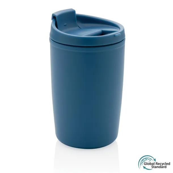  GRS čaša od recikliranog PP-a s poklopcem na preklop, 300 ml - XD Collection Plava 