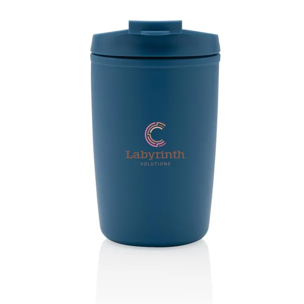  GRS čaša od recikliranog PP-a s poklopcem na preklop, 300 ml - XD Collection Plava 