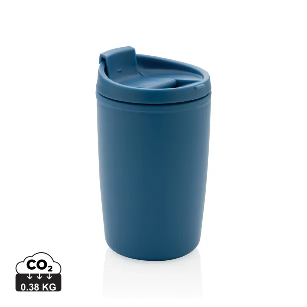  GRS čaša od recikliranog PP-a s poklopcem na preklop, 300 ml - XD Collection Plava 