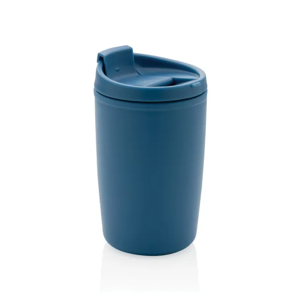  GRS čaša od recikliranog PP-a s poklopcem na preklop, 300 ml - XD Collection Plava 