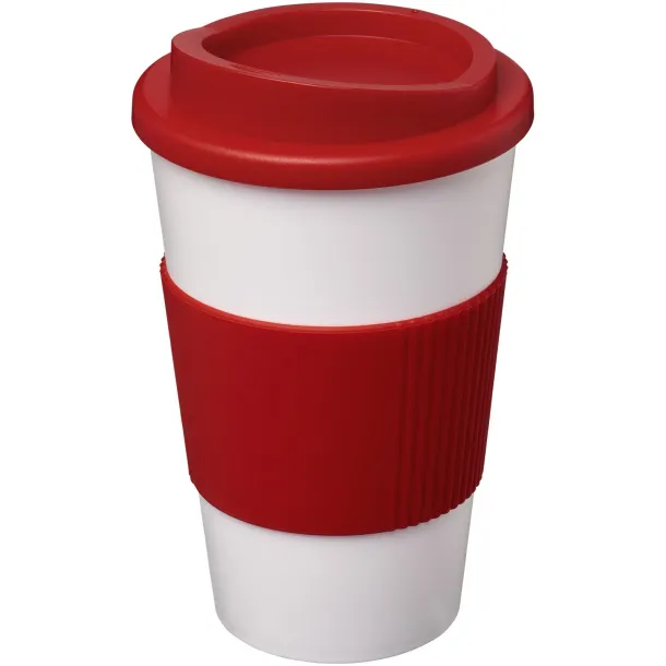 Americano® 350 ml insulated tumbler with grip - Unbranded Red White