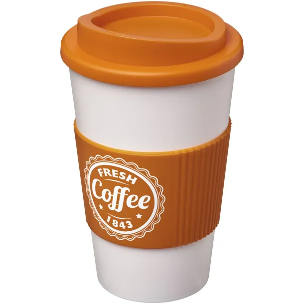 Americano® 350 ml insulated tumbler with grip Orange White