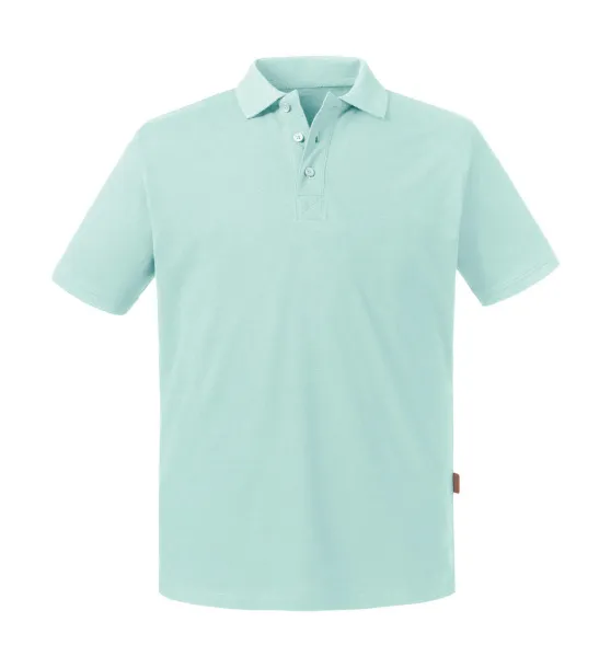  Men's Pure Organic Polo - Russell Pure Organic Aqua