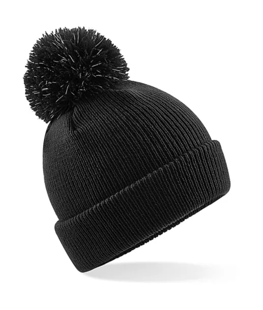  Junior Reflective Bobble Beanie - Bullet Black