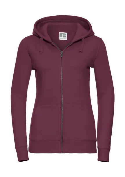 Ženski hoodie s patentnim zatvaračem, 280 g/m² - Russell  burgundac