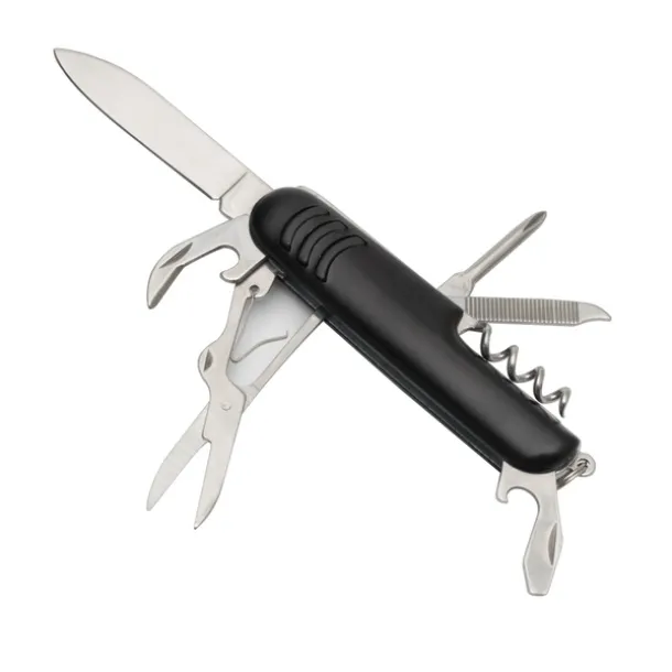 FREIBURG set of torch and pocket knife with 9 functions Black