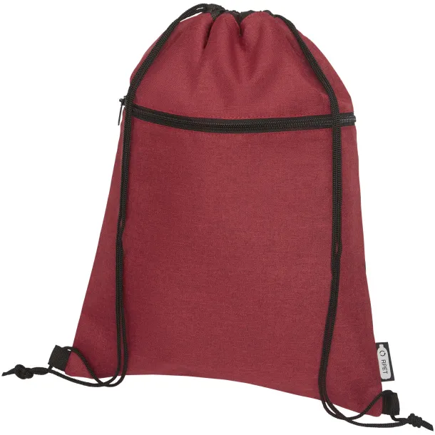 Ross RPET drawstring backpack Heather dark red