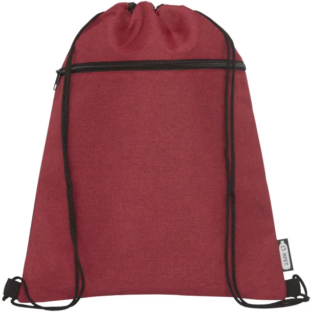 Ross RPET drawstring backpack Heather dark red