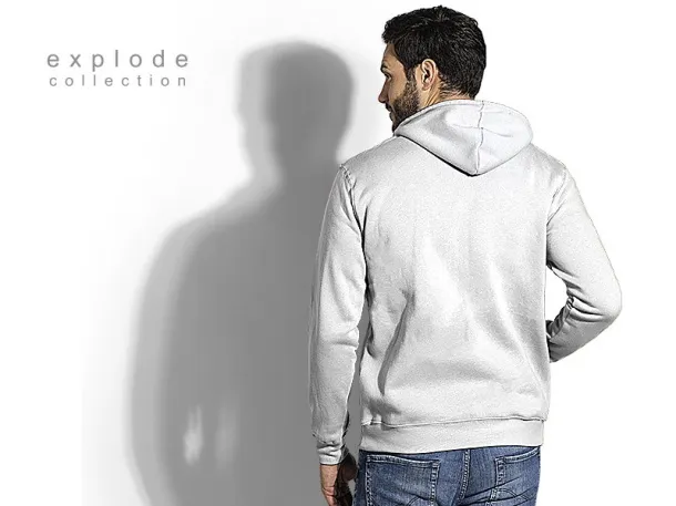 WINNER Unisex majica s kapuljačom i patent zatvaračem - EXPLODE Bijela