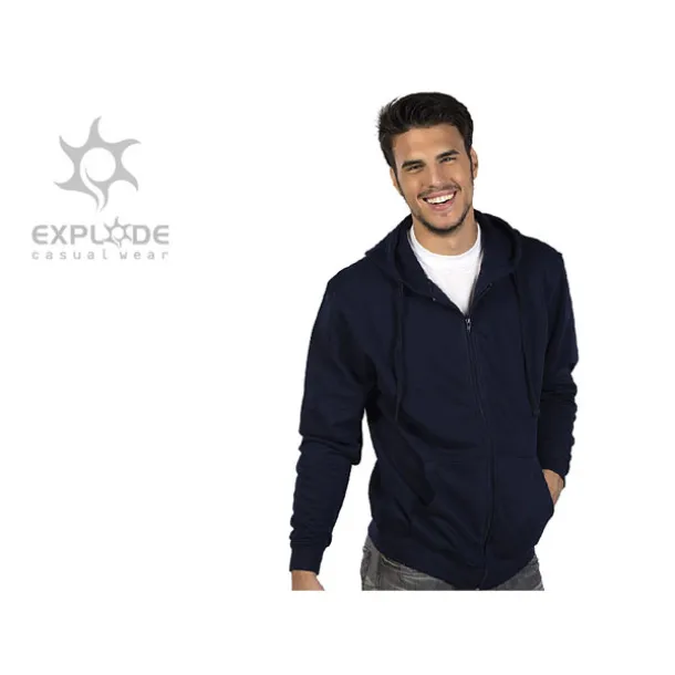 WINNER Unisex majica s kapuljačom i patent zatvaračem, 280g/m 2 - EXPLODE Plava