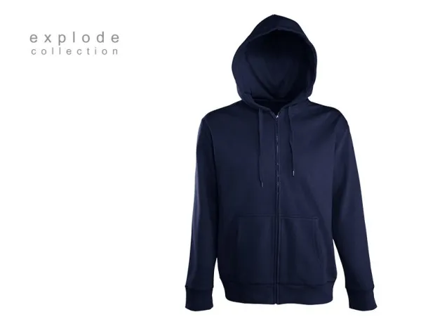 WINNER Unisex majica s kapuljačom i patent zatvaračem - EXPLODE Plava