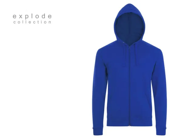 WINNER Unisex majica s kapuljačom i patent zatvaračem - EXPLODE Kraljevsko plava