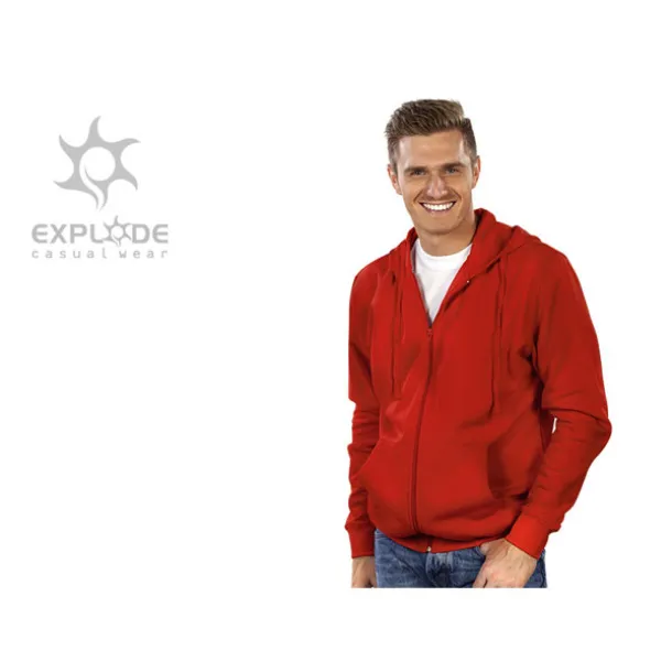 WINNER Unisex majica s kapuljačom i patent zatvaračem, 280g/m 2 - EXPLODE Crvena