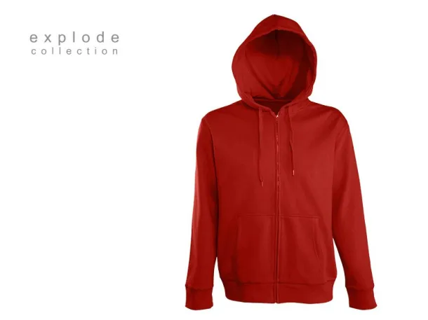 WINNER Unisex majica s kapuljačom i patent zatvaračem, 280g/m 2 - EXPLODE Crvena