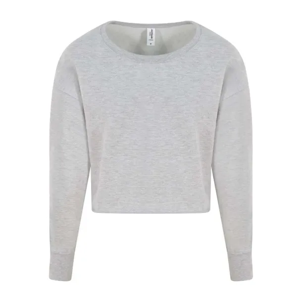  WOMEN'S CROPPED SWEAT - Just Hoods Heather Grey