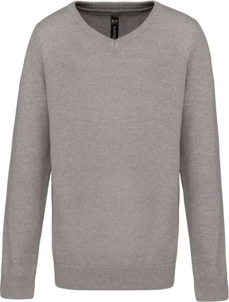  Dječji džemper s V-izrezom, 290 g/m2 - Kariban Grey Melange