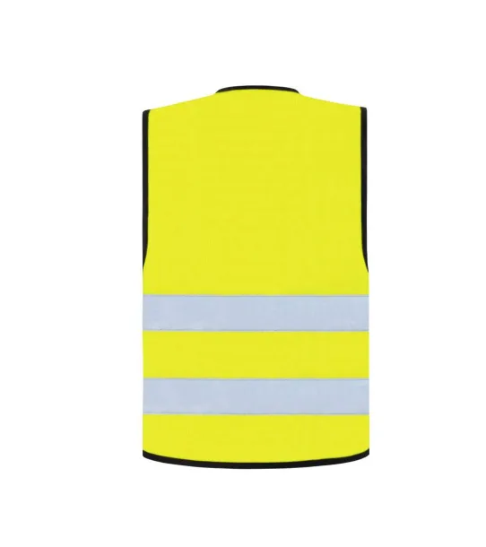 "WOLFSBURG" SAFETY VEST - BLACK HEM - Korntex Žuta