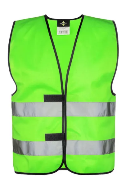 "WOLFSBURG" SAFETY VEST - BLACK HEM - Korntex Neon Green